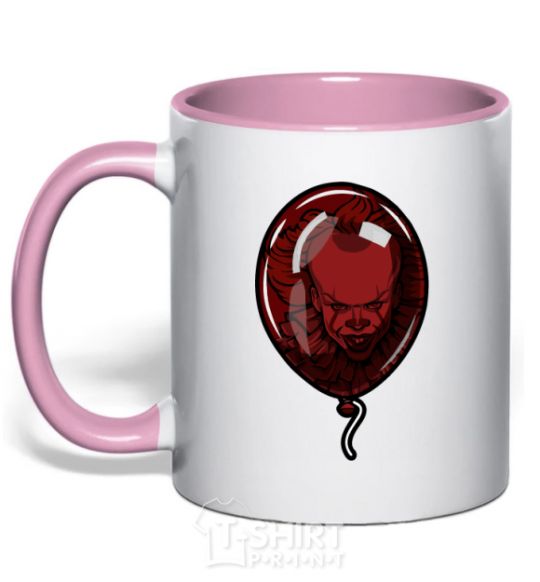 Mug with a colored handle It's balloon light-pink фото