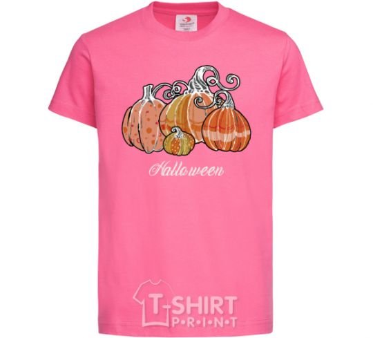 Детская футболка Тыковки четыре Ярко-розовый фото