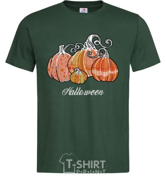 Men's T-Shirt Four pumpkins bottle-green фото