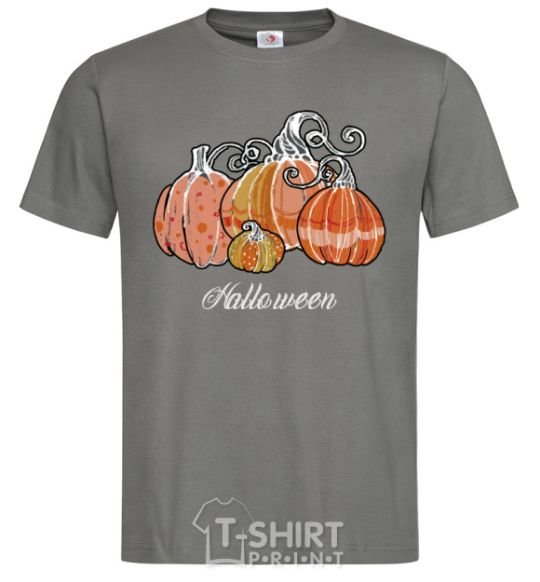 Men's T-Shirt Four pumpkins dark-grey фото