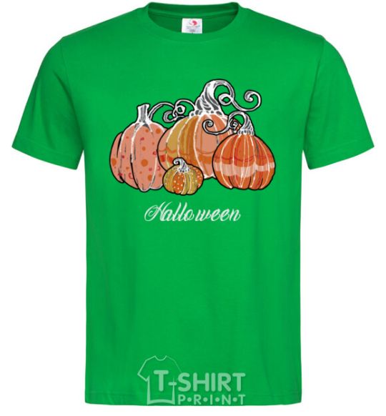 Men's T-Shirt Four pumpkins kelly-green фото