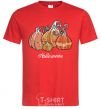 Men's T-Shirt Four pumpkins red фото