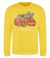 Sweatshirt Four pumpkins yellow фото