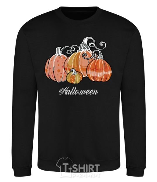 Sweatshirt Four pumpkins black фото