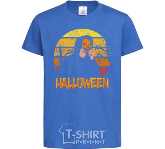 Kids T-shirt Human pumpkin royal-blue фото