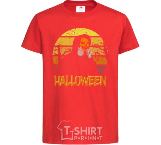 Kids T-shirt Human pumpkin red фото