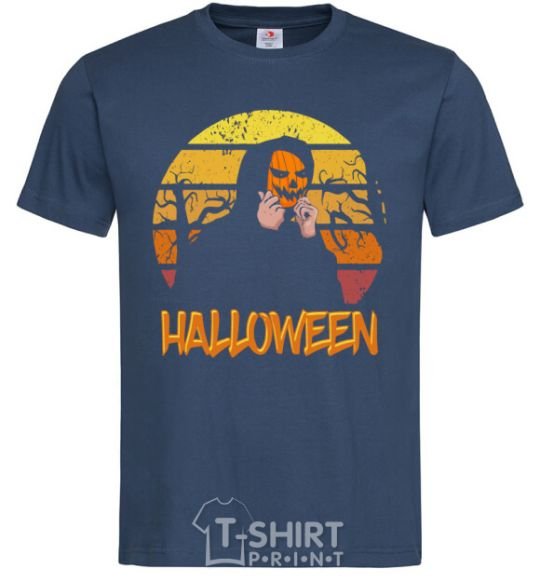 Men's T-Shirt Human pumpkin navy-blue фото