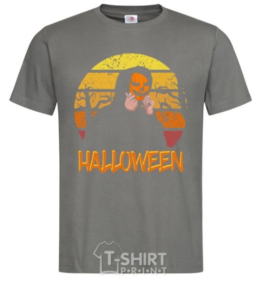 Men's T-Shirt Human pumpkin dark-grey фото