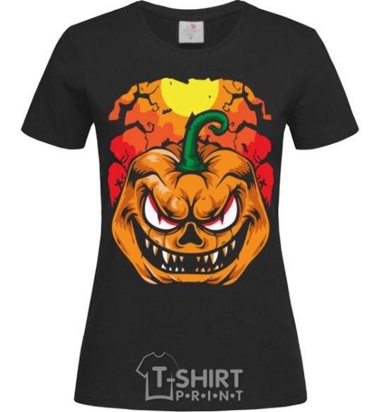 Women's T-shirt A lousy pumpkin black фото