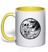 Mug with a colored handle Skeleton beachcomber yellow фото