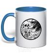 Mug with a colored handle Skeleton beachcomber royal-blue фото