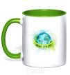 Mug with a colored handle Mother Earth day kelly-green фото