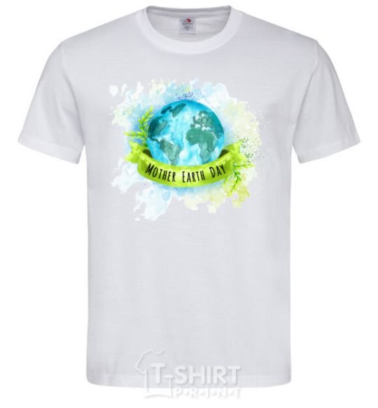 Мужская футболка Mother Earth day Белый фото