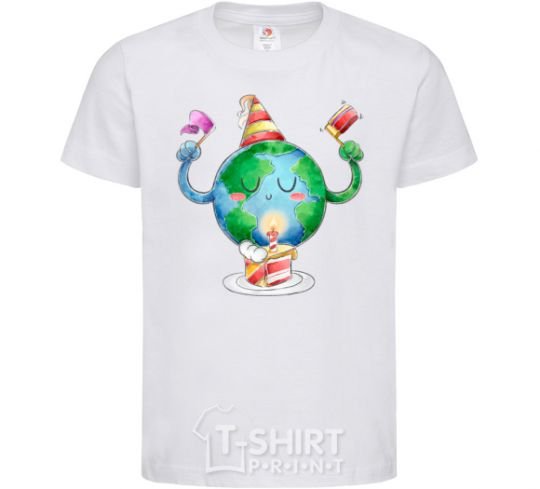 Kids T-shirt Happy Earth Day White фото