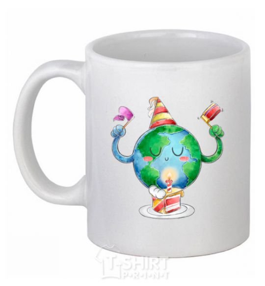 Ceramic mug Happy Earth Day White фото