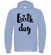 Men`s hoodie Earth Day sky-blue фото