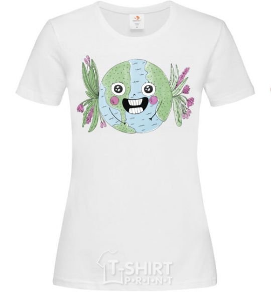 Women's T-shirt Fun Earth Daу White фото