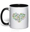 Mug with a colored handle Earth day heart black фото