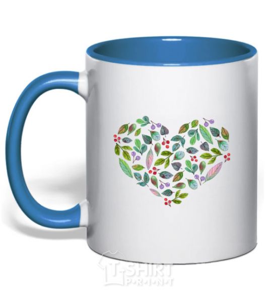 Чашка с цветной ручкой Earth day heart Ярко-синий фото