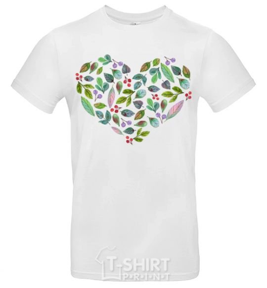 Men's T-Shirt Earth day heart White фото