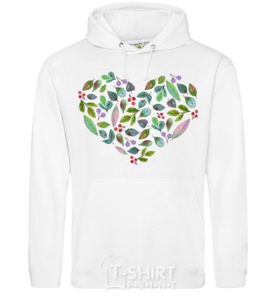 Men`s hoodie Earth day heart White фото