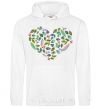 Men`s hoodie Earth day heart White фото