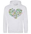 Men`s hoodie Earth day heart sport-grey фото