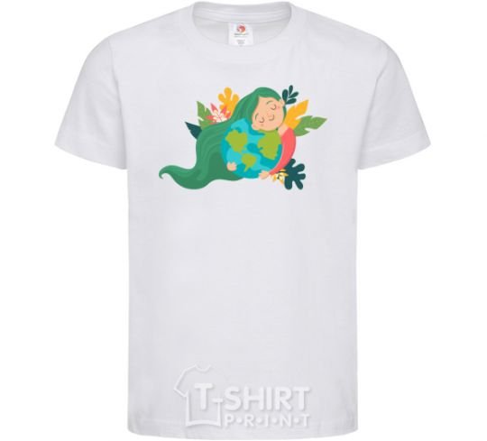 Kids T-shirt Happy Earth Day V.1 White фото