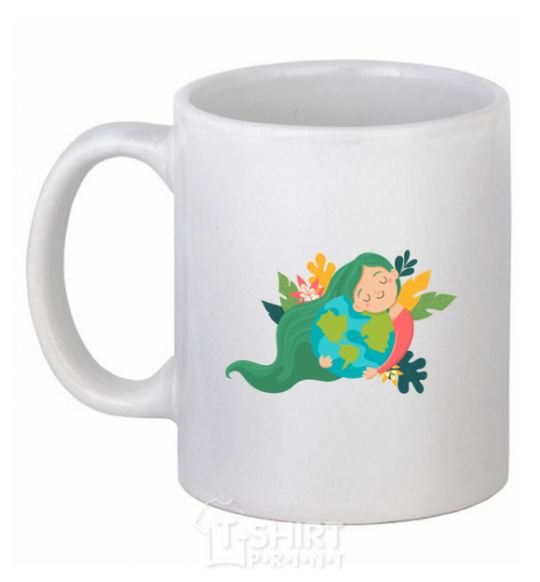Ceramic mug Happy Earth Day V.1 White фото