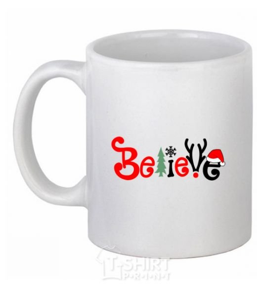 Ceramic mug Believe White фото