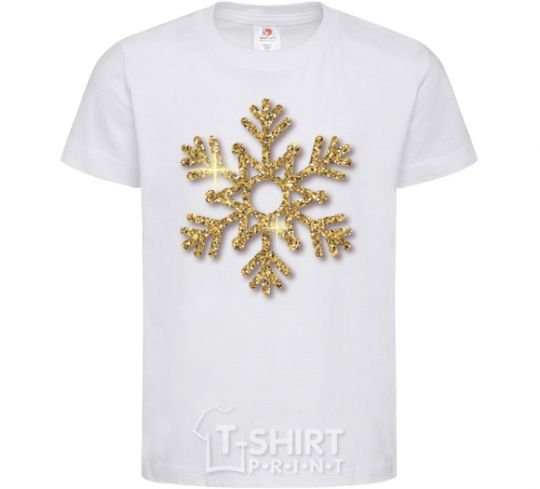 Kids T-shirt A golden snowflake White фото