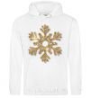 Men`s hoodie A golden snowflake White фото