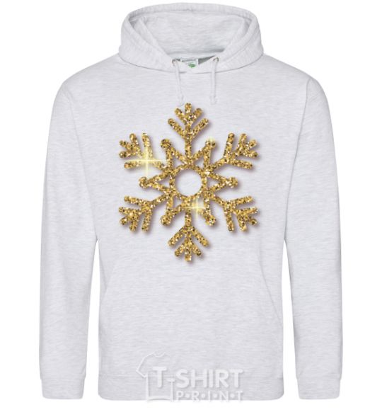 Men`s hoodie A golden snowflake sport-grey фото