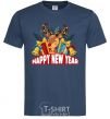 Men's T-Shirt Happy new year little deer navy-blue фото