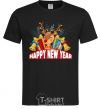 Men's T-Shirt Happy new year little deer black фото