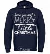 Men`s hoodie Have yourself a merry little christmas navy-blue фото