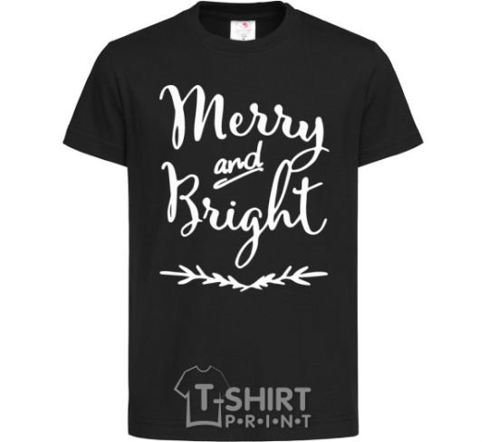 Kids T-shirt Merry and bright black фото