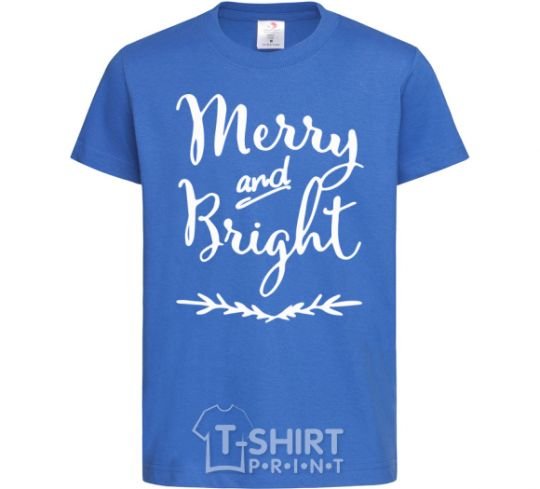 Kids T-shirt Merry and bright royal-blue фото