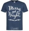 Men's T-Shirt Merry and bright navy-blue фото