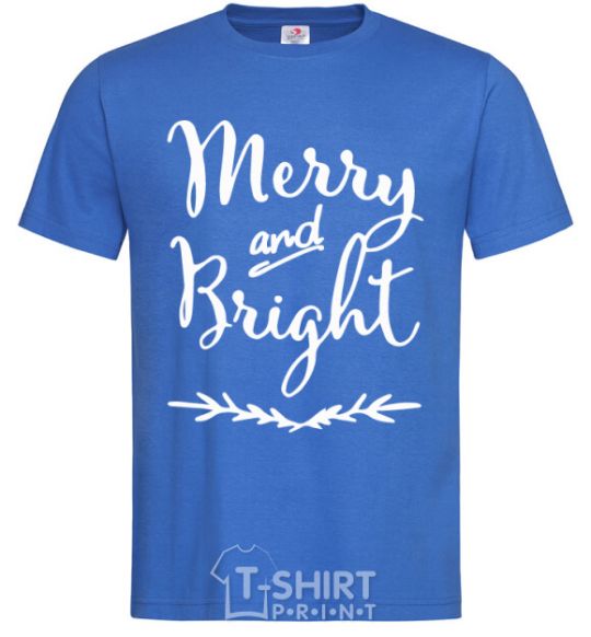 Men's T-Shirt Merry and bright royal-blue фото