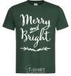 Men's T-Shirt Merry and bright bottle-green фото