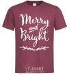 Men's T-Shirt Merry and bright burgundy фото