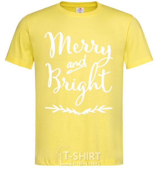 Men's T-Shirt Merry and bright cornsilk фото