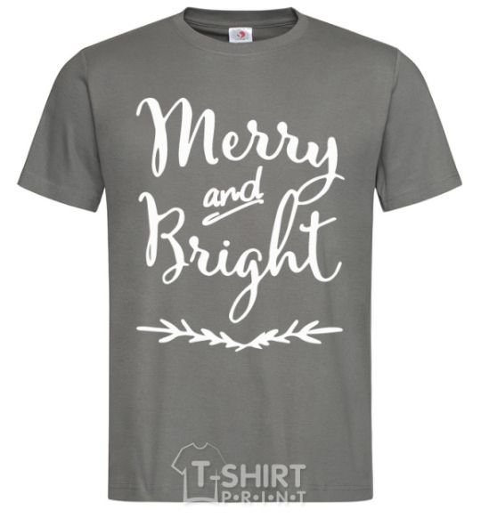 Men's T-Shirt Merry and bright dark-grey фото
