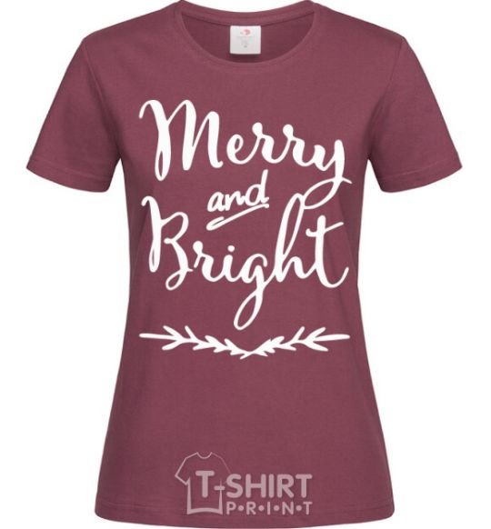Женская футболка Merry and bright Бордовый фото