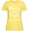 Женская футболка Merry and bright Лимонный фото