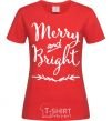 Женская футболка Merry and bright Красный фото