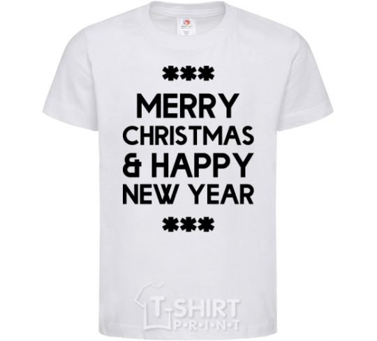 Kids T-shirt Merry Сhristmas and HNY White фото