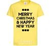 Kids T-shirt Merry Сhristmas and HNY cornsilk фото