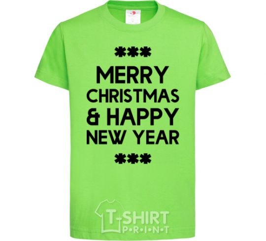 Kids T-shirt Merry Сhristmas and HNY orchid-green фото